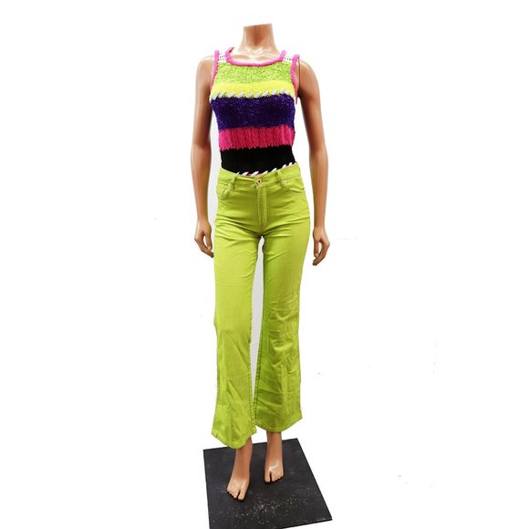 PARASUCO Jeans LIME Green FLARE BOOT leg jeans EXTREME fit 27 - Picture 2 of 8